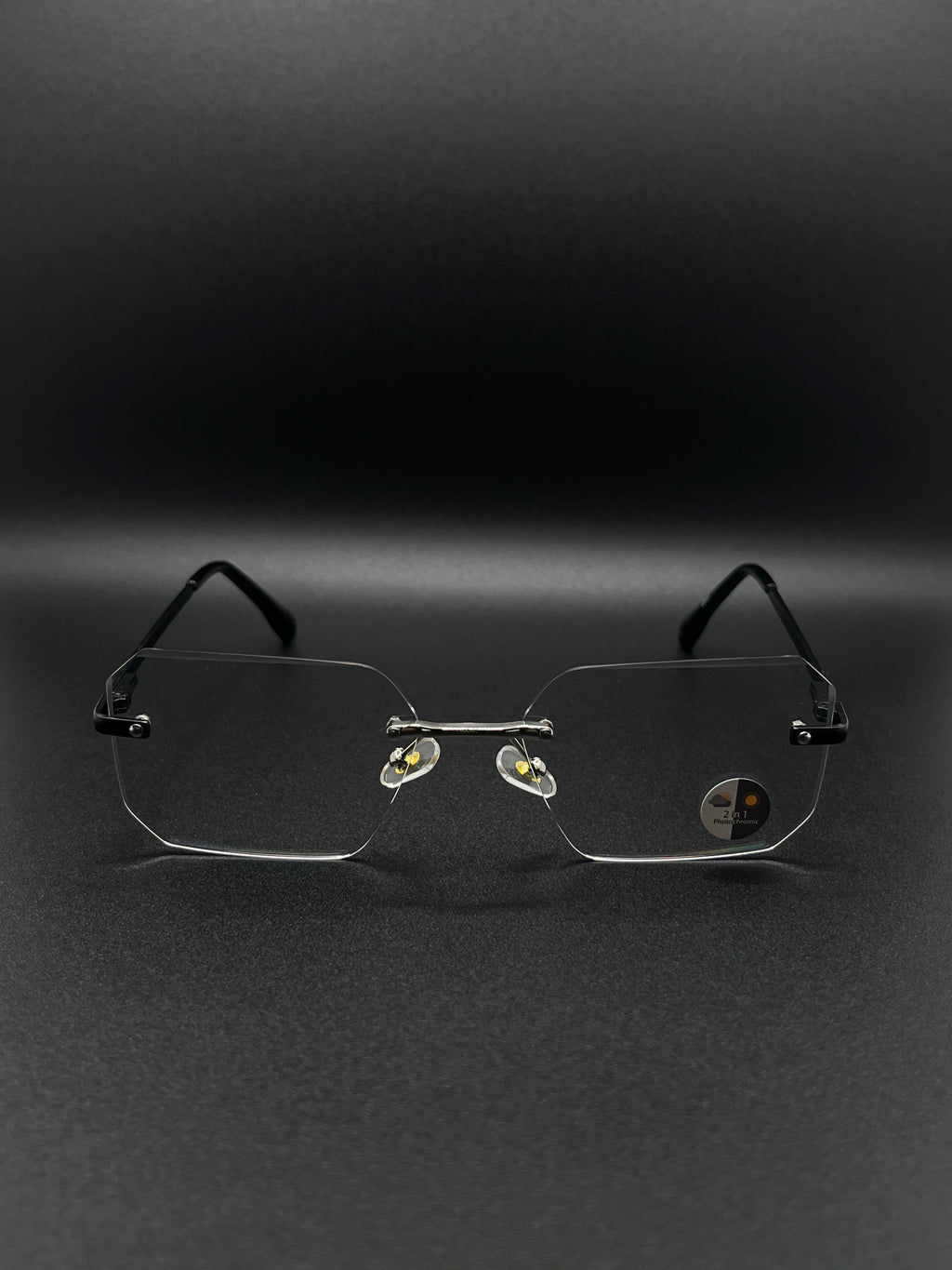 Rimless Geometric Hexagon Photochromic Glasses 4 in one