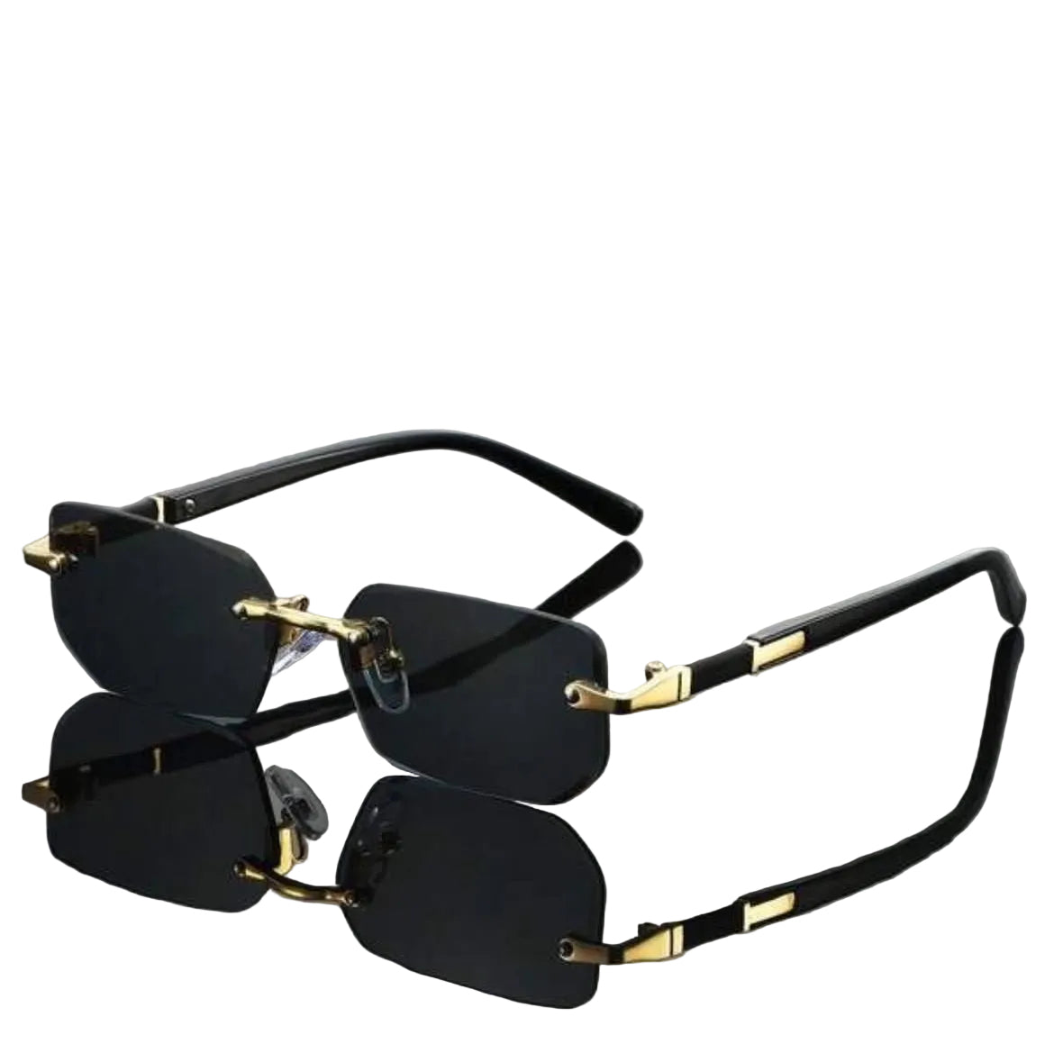 Rimless Rectangular (or Hexagonal) Sunglasses