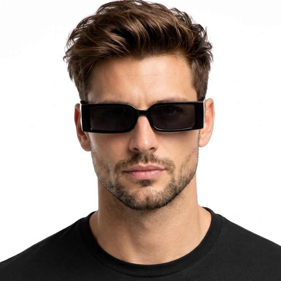 Architectural Cyber-Rectangle Sunglasses