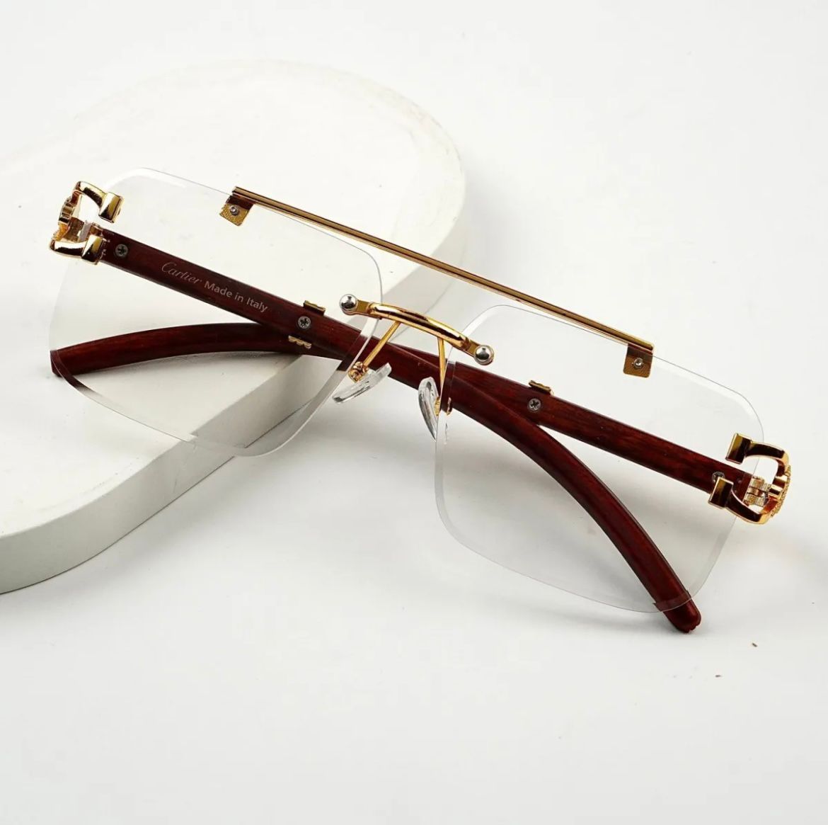 Rimless Rectangle Photochromic 5 in one glasses