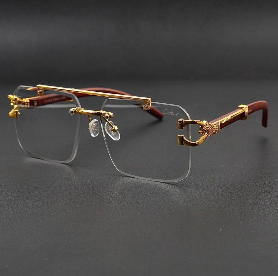 Rimless Rectangle Photochromic 5 in one glasses